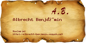 Albrecht Benjámin névjegykártya