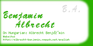 benjamin albrecht business card